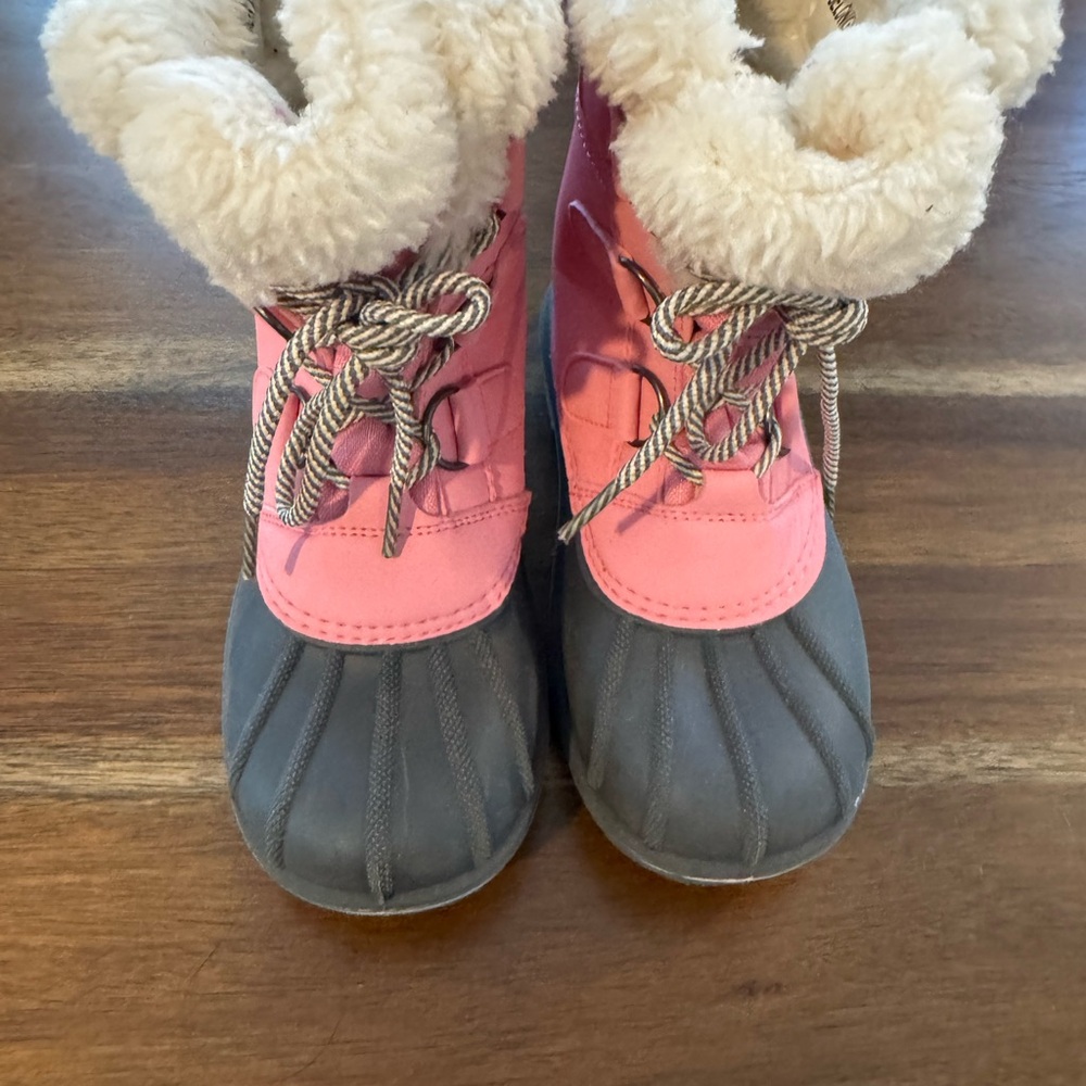 Cat & Jack Pink and Gray Kids Snow Boots